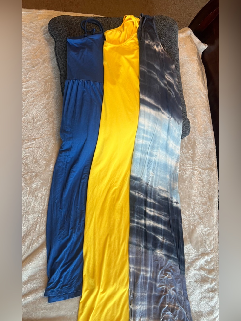 Three summer beachy, loungy, dresses.  Cool & loose fitting 1 is L and 2 are M